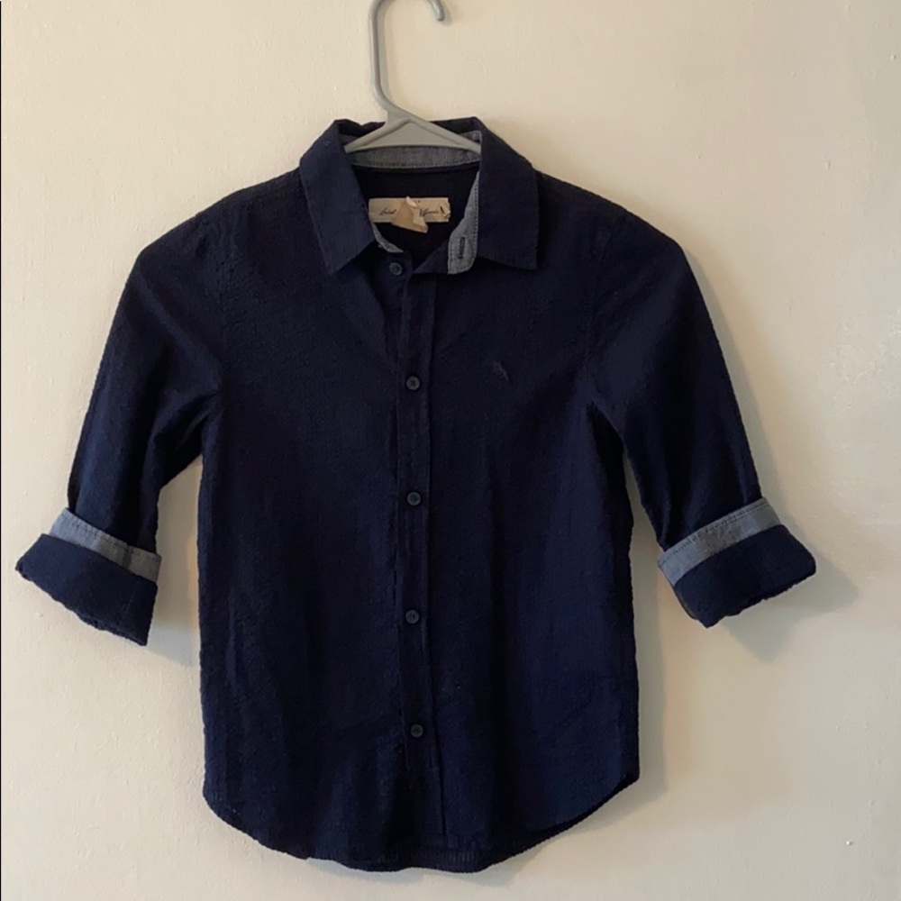 Boys 7-8 navy dress button up